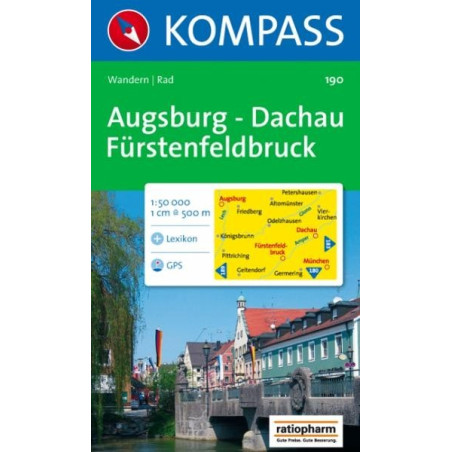 Achat Carte randonnées Augsburg-Dachau-Fürstenfeldbruck Kompass 190