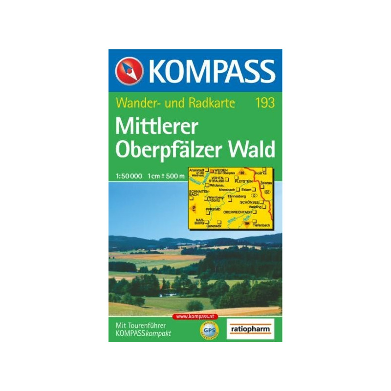 Achat Carte randonnées Mittlerer Oberpfälzer Wald Kompass 193