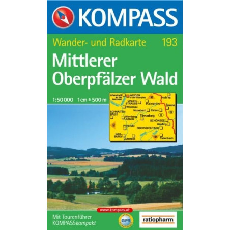 Achat Carte randonnées Mittlerer Oberpfälzer Wald Kompass 193
