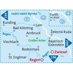 Achat Carte randonnées Nördlicher Bayerischer Wald Kompass 195