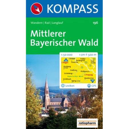 Achat Carte randonnées Mittlerer Bayerischer Wald Kompass 196