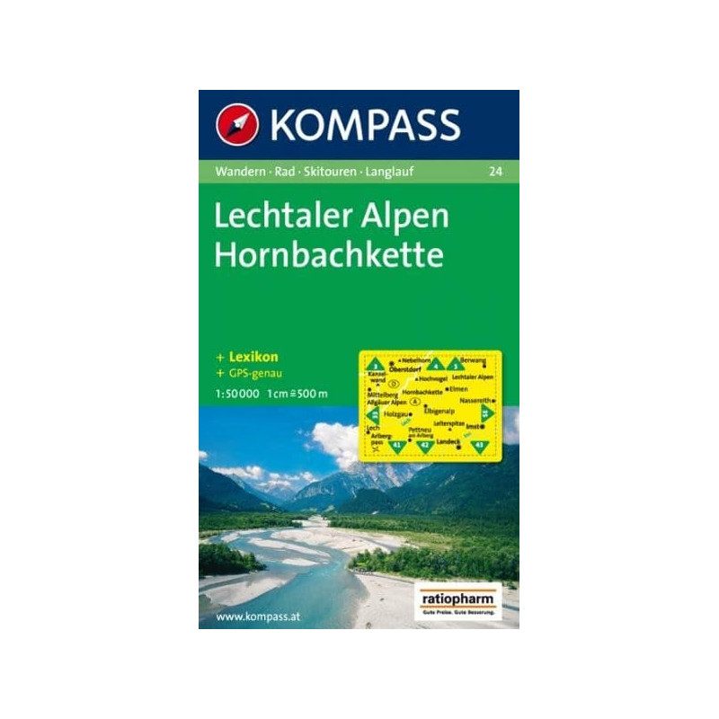 Achat Carte randonnées Lechtaler Alpen, Hornbachkette Kompass 24
