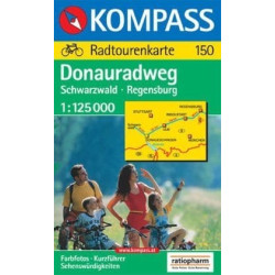 Achat Carte randonnées Donauradweg Schwarzwald - Regensburg Kompass 150