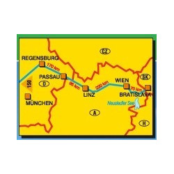 Achat Carte randonnées DonauRadweg, Regensburg, Bratislava Kompass 151