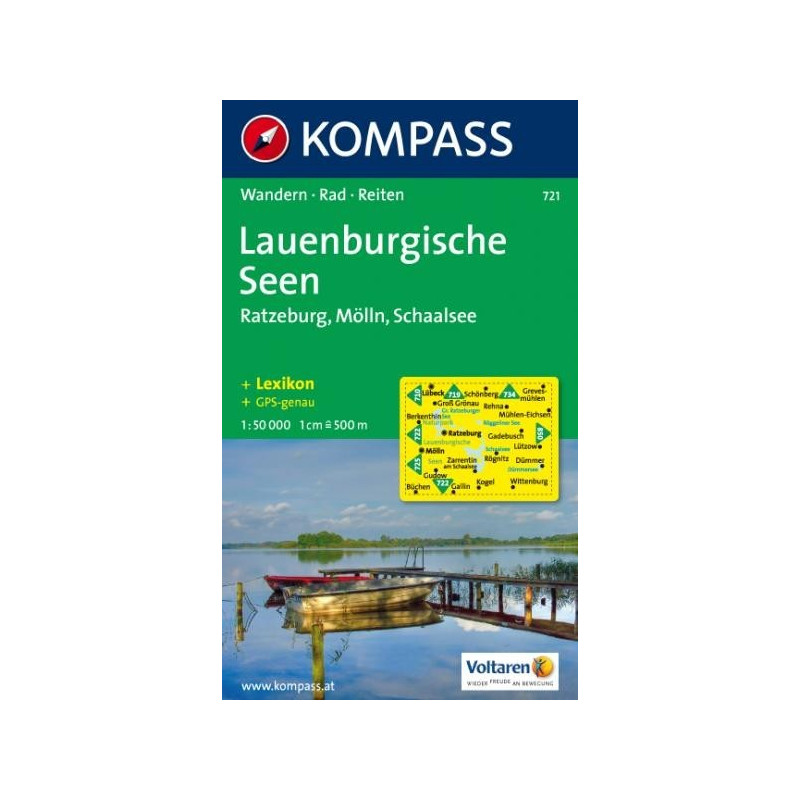 Achat Carte randonnées Lauenburgische Seen Kompass 721