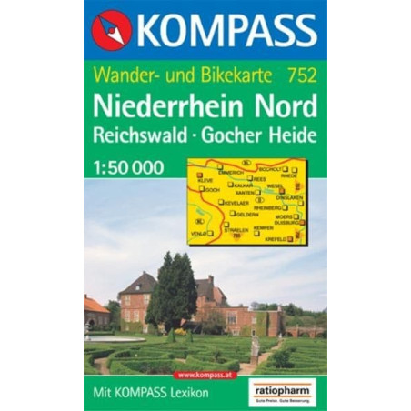 Achat Carte randonnées Niederrhein Nord, Reichswald, Gocher Heide Kompass 752
