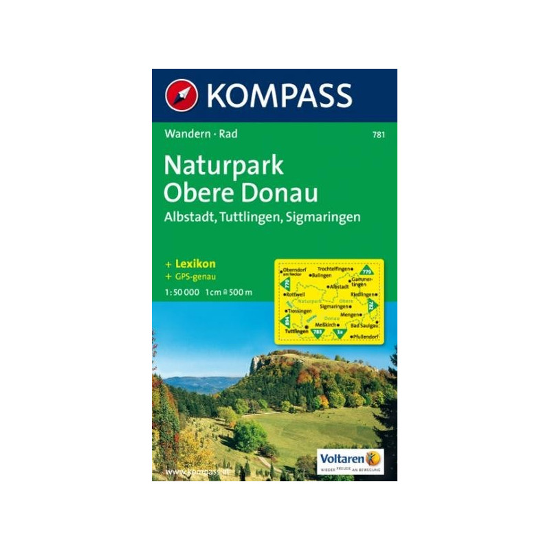 Achta Carte randonnées Naturpark Obere Donau Kompass 781
