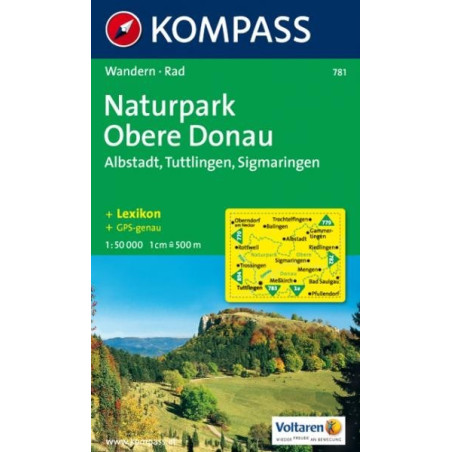 Achta Carte randonnées Naturpark Obere Donau Kompass 781