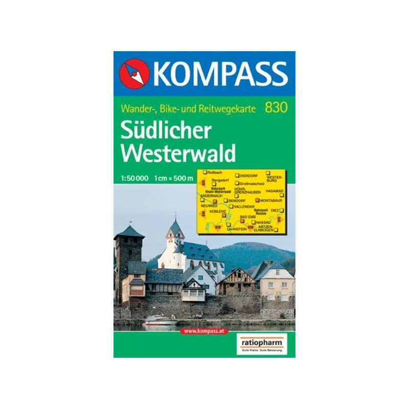Achat Carte randonnées Südlicher Westerwald Kompass 830