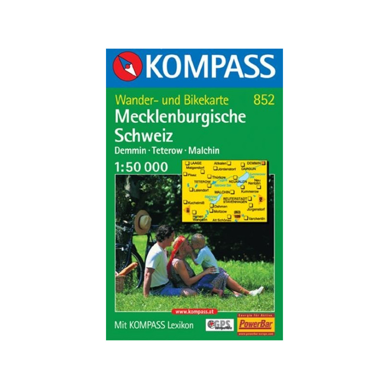 Achat Carte randonnées Mecklenburgische Schweiz Kompass 852
