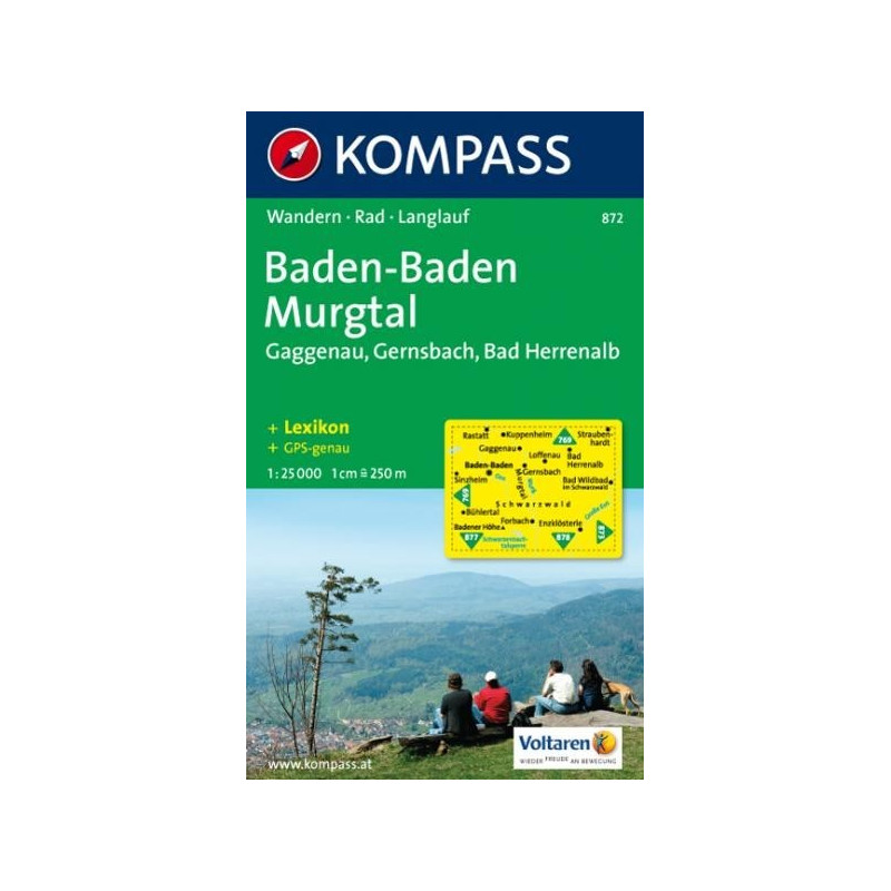 Achat Carte randonnées Baden-Baden Murgtal Kompass 872