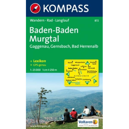 Achat Carte randonnées Baden-Baden Murgtal Kompass 872