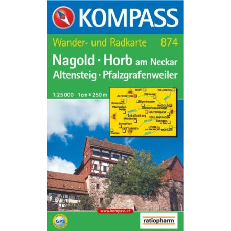 Achat Carte randonnées Nagold, Horb am Neckar, Altensteig, Pfalzgrafenweiler Kompass 874