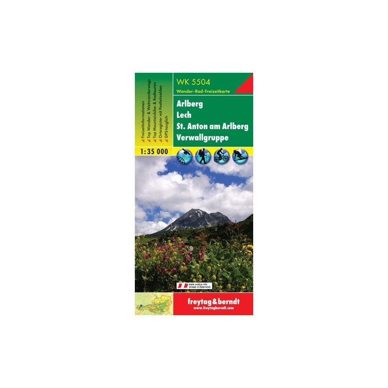 Achat Carte randonnées Arlberg, Lech, St. Anton - Freytag 5504