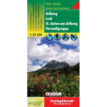Achat Carte randonnées Arlberg, Lech, St. Anton - Freytag 5504