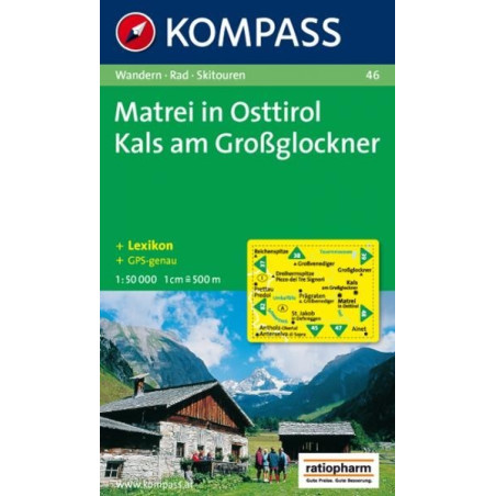 Achat Carte randonnées Matrei in Osttirol-Kals am Großglockner - Kompass | 46 EAN : 9783854910527