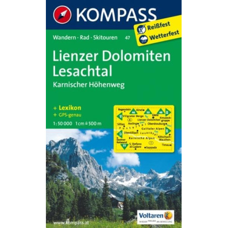 Achat Carte randonnées Lienzer Dolomiten-Lesachtal - Kompass 47