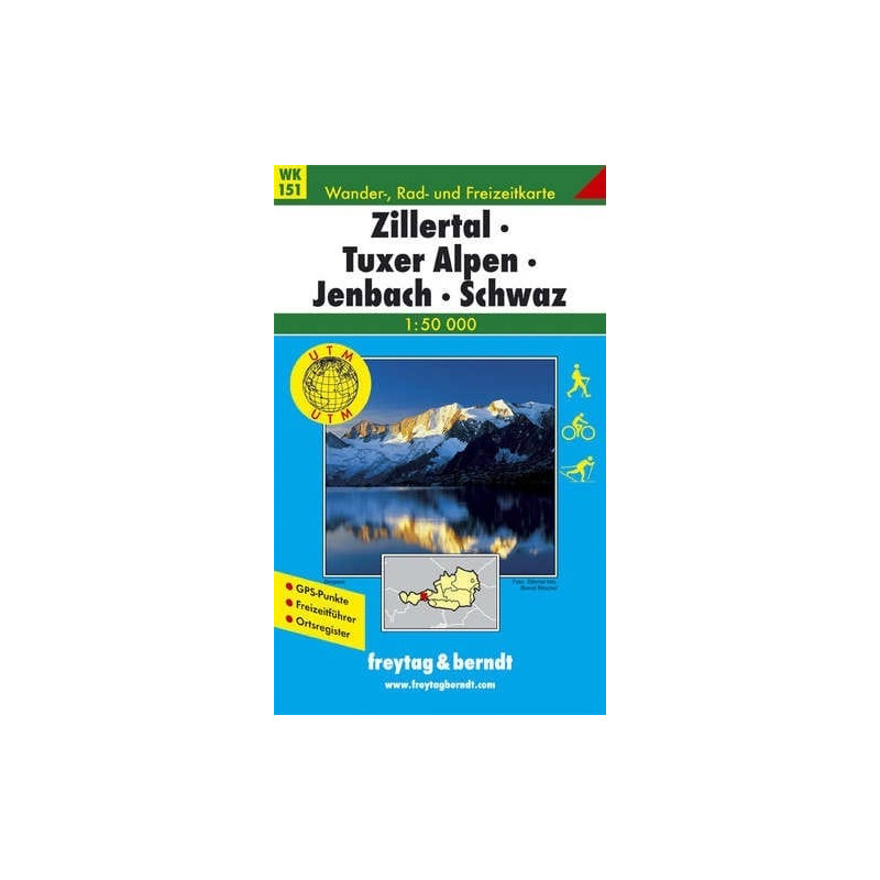 Achat Carte randonnées Zillertal-Tuxer Alpen-Jenbach-Schwaz - Freytag 151