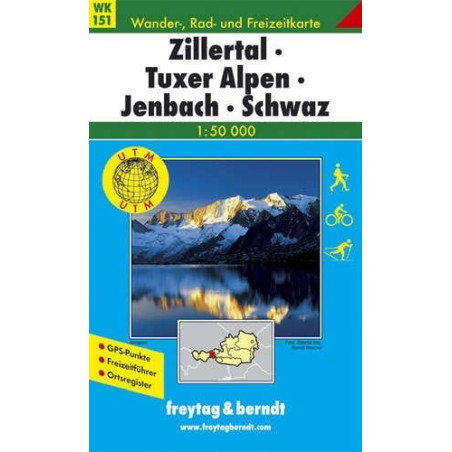 Achat Carte randonnées Zillertal-Tuxer Alpen-Jenbach-Schwaz - Freytag 151