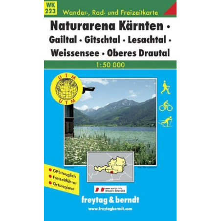 Achat Carte randonnées Naturarena Kärnten-Gailtal-Gitschtal-Lesachtal-Weissensee-Oberes Drautal - Freytag 223