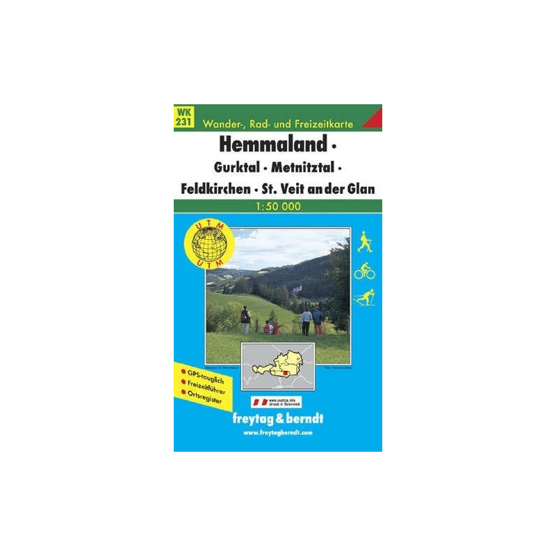 Achat Carte randonnées Hemmaland-Gurktal-Metnitztal-Feldkirchen-St. Veit an der Glan - Freytag 231