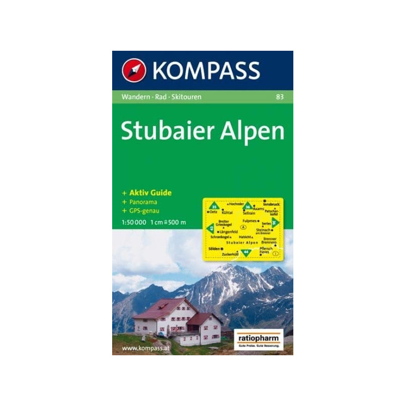 Achat Carte randonnées Stubaier Alpen - Kompass 83 Achat Carte randonnées Stubaier Alpen - Kompass 83