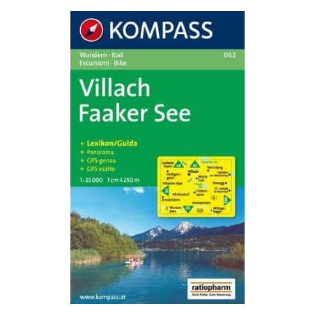 Achat Carte randonnées Villach, Faaker See - Kompass 062