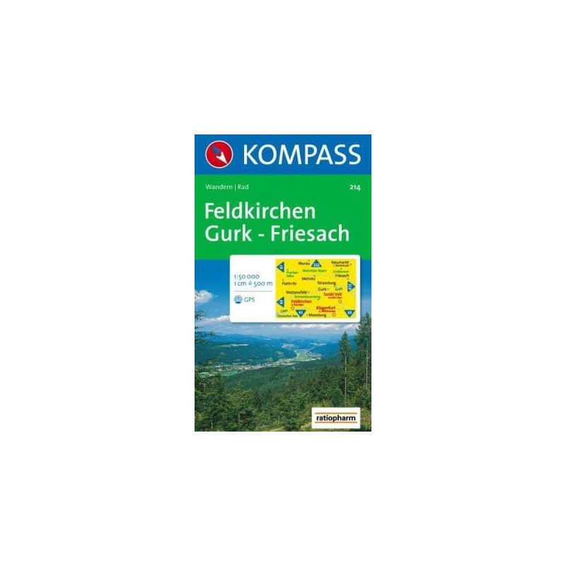 Achat Carte randonnées Feldkirchen Gurk, Friesach - Kompass 214