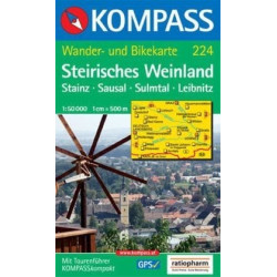 Achat Carte randonnées Steirisches Weinland, Stainz, Sausal, Sulmtal, Leibnitz - Kompass 224