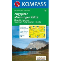Achat Carte randonnées Zugspitze, Mieminger Kette - Kompass 25