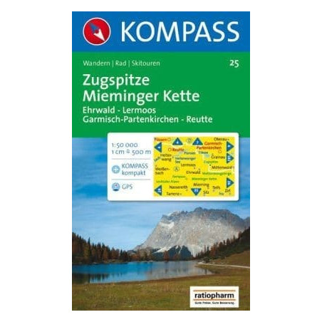 Achat Carte randonnées Zugspitze, Mieminger Kette - Kompass 25