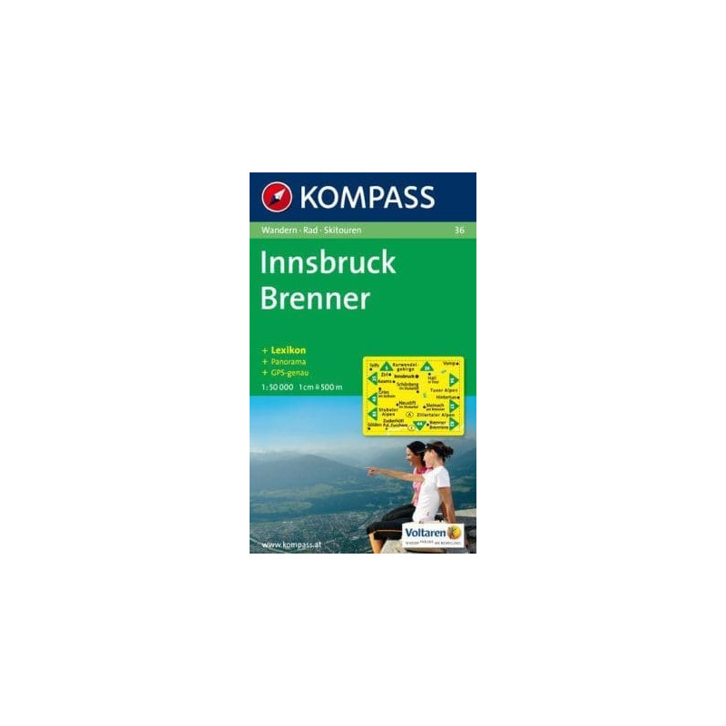 Achat Carte randonnées Innsbruck, Brenner - Kompass 36