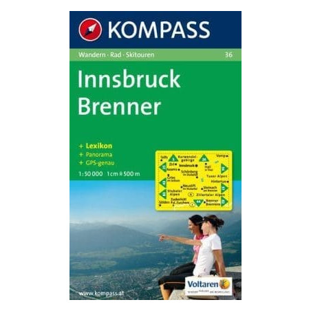 Achat Carte randonnées Innsbruck, Brenner - Kompass 36
