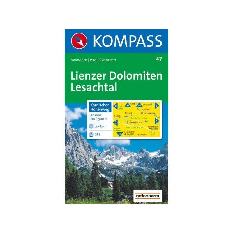 Achat Carte randonnées Lienzer Dolomiten, Lesachtal, Karnischer Höhenweg - Kompass 47
