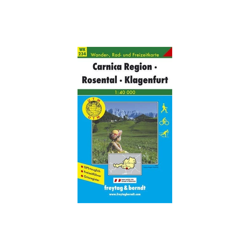 Achat Carte randonnées Carnica Region, Rosental, Klagenfurt am Wörthersee - Freytag 234