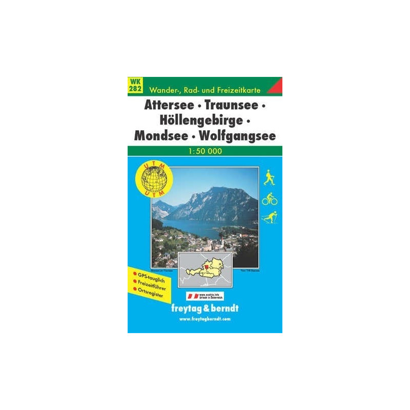 Achat Carte randonnées Attersee-Traunsee-Höllengebirge-Mondsee-Wolfgangsee - Freytag 282