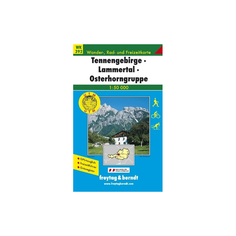 Achat Carte randonnées Tennengebirge-Lammertal-Osterhorngruppe - Freytag 392