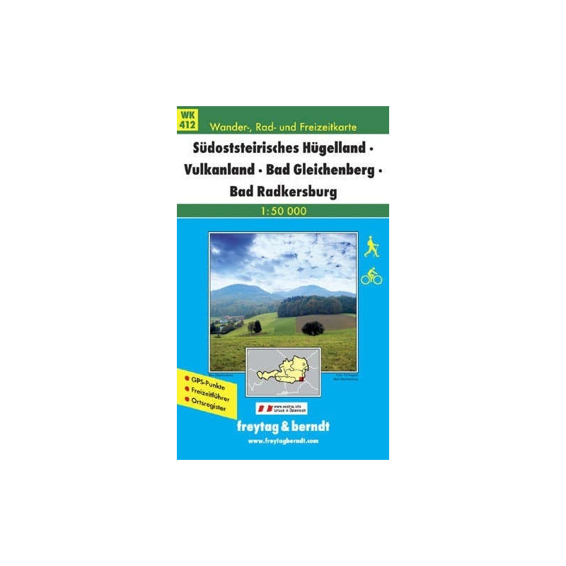 Achat Carte randonnées Südsteirisches Hügelland-Vulkanland-Bad Gleichenberg-Bad Radkersburg - Freytag 412