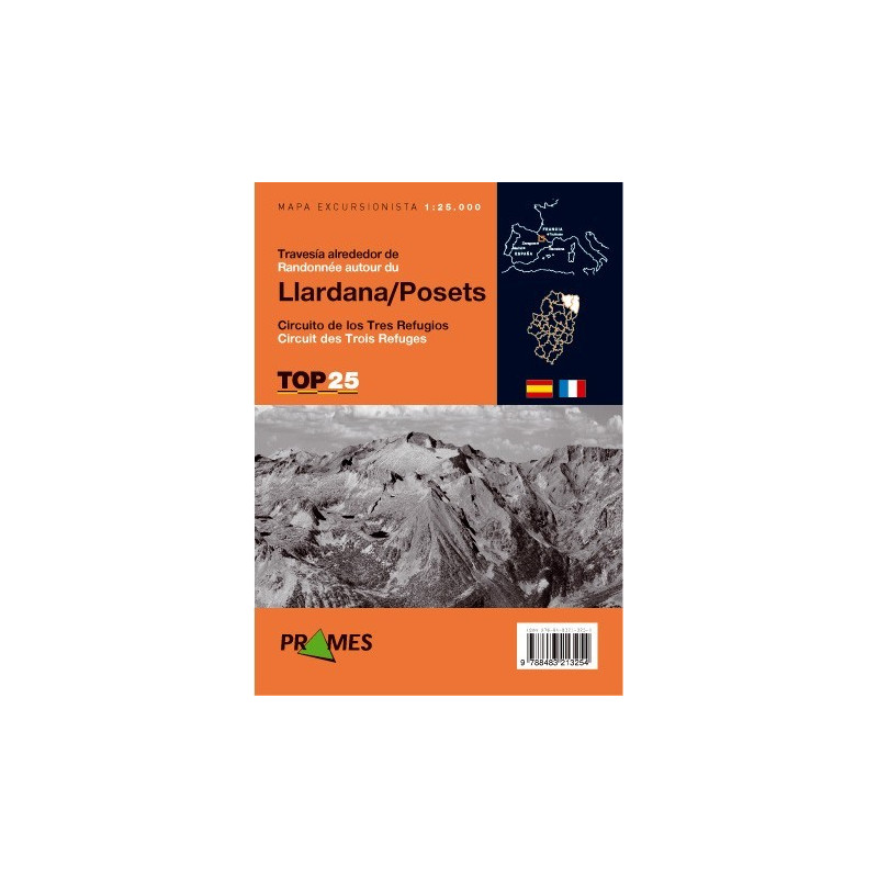 Achat Cartes randonnées Travesía alrededor de Llardana o Posets - TOP25 Prames