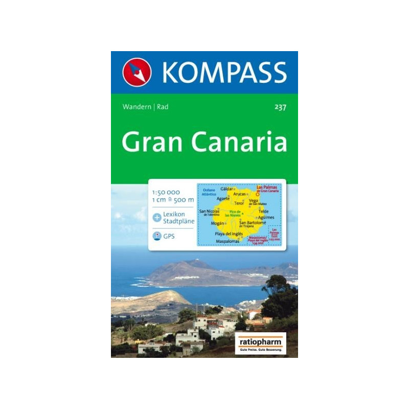 Achat Carte randonnées Grandes Canaries, Gran Canaria - Kompass 237 Achat Carte randonnées Grandes Canaries, Gran Canaria - Kompass 237
