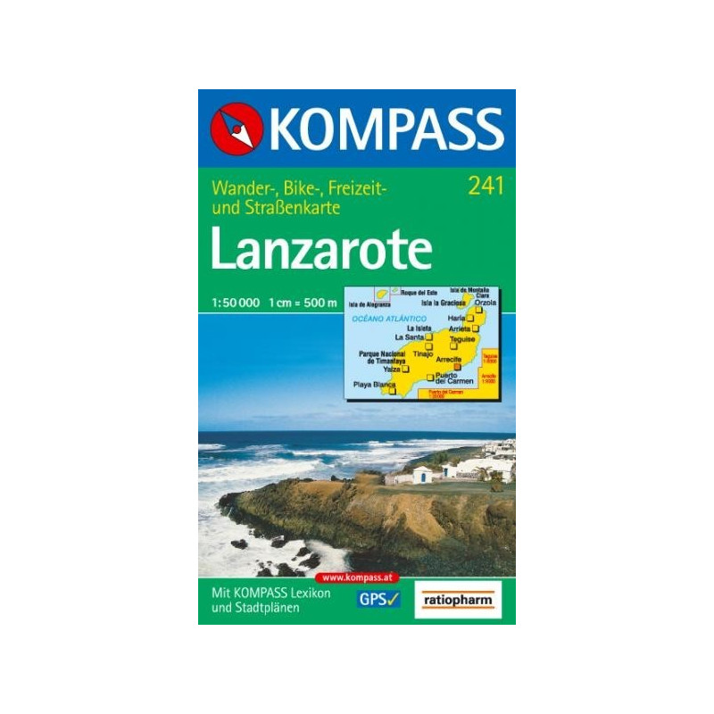 Achat Carte randonnées Lanzarote - Kompass 241