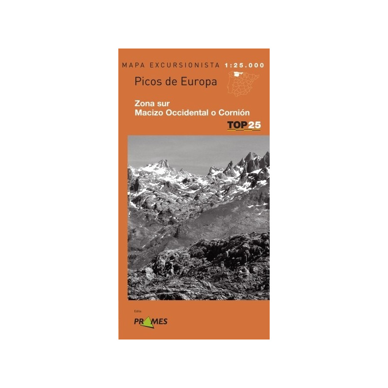 Achat Cartes randonnées Picos de Europa. Zona sur. Macizo occidental o Cornión - TOP 25 Prames
