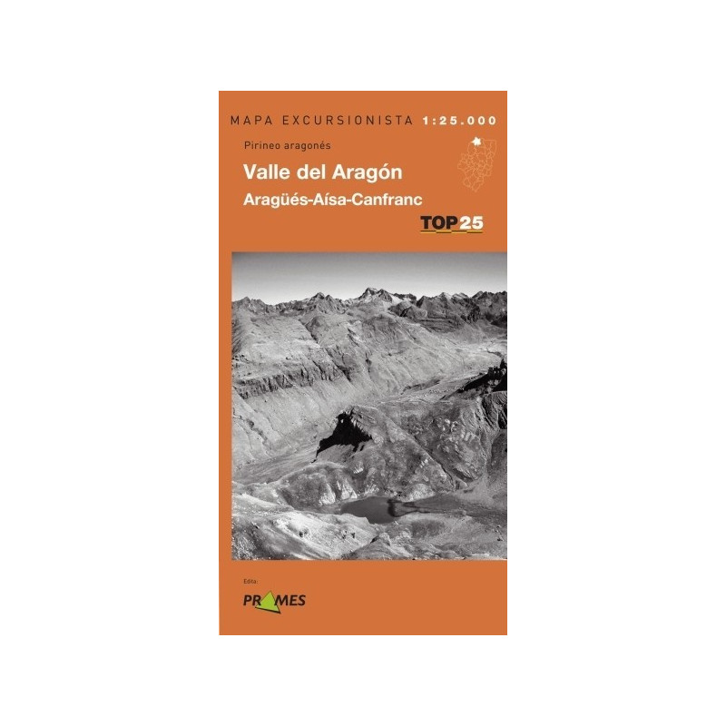 Achat Cartes randonnées Valle de Aragón. Aragüés-Aínsa-Canfranc - TOP 25 Prames