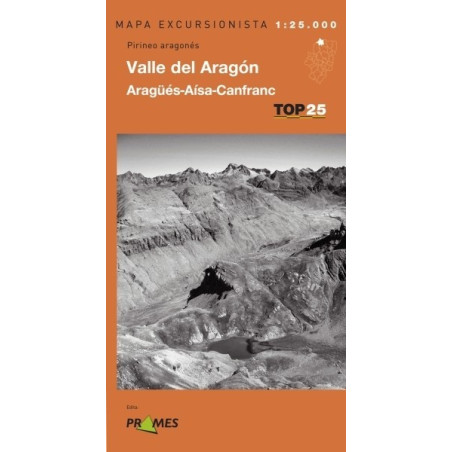 Achat Cartes randonnées Valle de Aragón. Aragüés-Aínsa-Canfranc - TOP 25 Prames