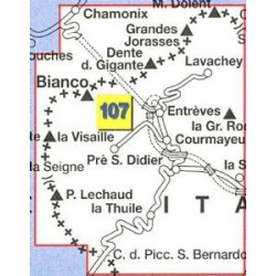 Achat Carte randonnées - Mont-Blanc, Courmayeur, Chamonix, la Thuile - IGC 107