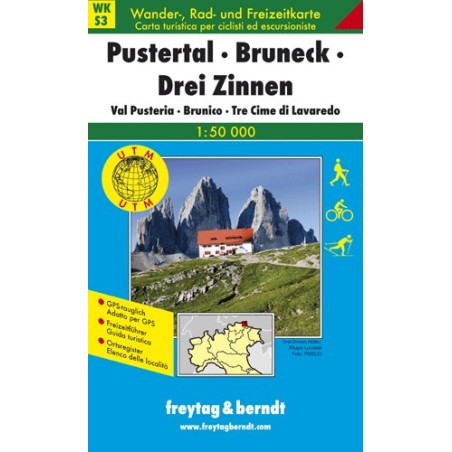 Achat Carte randonnées Pustertal, Bruneck, Drei Zinnen - Freytag 3