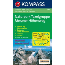 Achat Carte randonnées Naturpark Texelgruppe. Meraer Höhenweg - Kompass 043