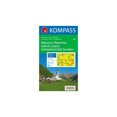 Achat Carte randonnées Naturns/Naturno, Latsch/Laces, Schnalstal/Val Sena - Kompass 051