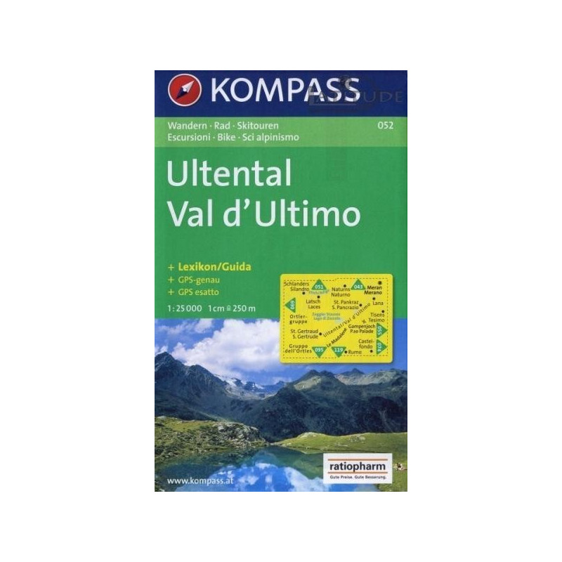 Achat Carte randonnées Ultental, Val d' Ultimo - Kompass 052