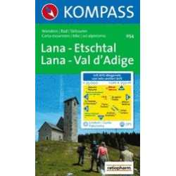 Achat Carte randonnées Lana, Etschal - Kompass 054